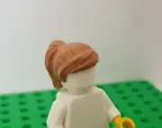 LEGO Brown Hair Nougat Minifigure Side Bang Combed PONYTAIL Mid length Girl Wig
