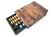 Wooden Coffee Pod Storage Drawer Holder Compatible with Nespresso Vertuoline ...
