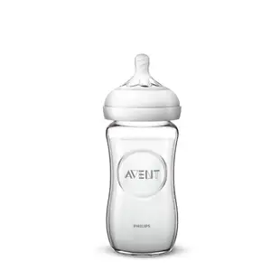 PHILIPS AVENT親乳感玻璃防脹氣奶瓶-240ml 單入(奶嘴1月+) SCF673/13