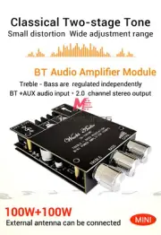 Mini 1002MT 5.0 Bluetooth Digital Amplifier Board Dual 100W Audio Power Amp