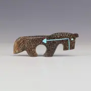 NATIVE AMERICAN ZUNI FOSSILIZED DINOSAUR BONE HORSE FETISH BY KENRIC LAIWAKETE