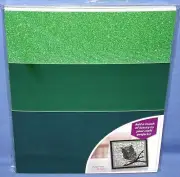 Crafter's Companion Luxury Cardstock Green Pack 30 sheets Glitter Matt Mirror