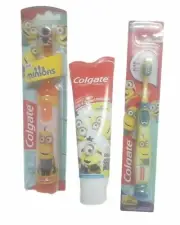 MINIONS Colgate Kids Spin Toothbrush, Manual Toothbrush & Toothpaste Bubble Mint