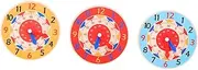NAMOARLY 3pcs Colorful Clock for Hour and Second Cognitive Learning Playset Early Educational to Enhance Imagination and Recognition