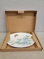 Beautiful Lenox Butterfly Meadow Blue HYDRANGEA Large 16" x 11" Oval Platter-NIB