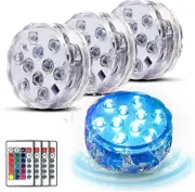 Submersible Led Lights, 4 Packs Waterproof Underwater Lights With Remote Control, Bath Lights With 16 Colors, Pond Lights, Efx Led Light, Pool Lights