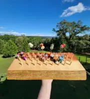 Rustic Live Edge Redwood Fly Tying Organizer/Caddy Bobbin Holder 40 Pegs