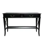 Hamptons Halifax Side Cross 2 Drawer Console Hall Table with Side Pull Out in
