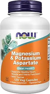 NOW Magnesium & Potassium Aspartate with Taurine,120 Capsules