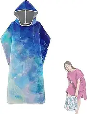 Surf Poncho Beach Towel, Changing Robe Towel Poncho for Surf, Beach Thick Microfiber Bath Robe with Hooded, Light Weight Portable for Outdoor Sports (Color : D, Size : One Size)