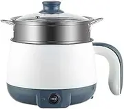 Flyself Electric Hot Pot, 1.7L Mini Portable Electric Pan Non-Stick,Multi-Functional Mini Cooker for Soup, Pasta, Oatmeal, Dumplings, with Dual Power Control (1.7L with steamer)