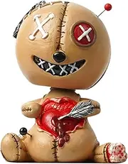 Vaidou Bobble Head Toys - Dash of Curse Doll Decoration - Voodoo Doll in Resin Shaking Car Head Ornaments for Dashboard Decorations