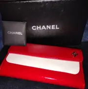 Coco Chanel Spring Red Tri-Fold Wallet Folding Tatami