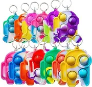 (Students Gift)30 Pack Push Fidget Bubble Fidget Sensory Bulk Mini Pop Keychain,Small Mini Simple Pop Fidget Backpack Decor