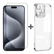 For Apple iPhone 15 PRO MAX Clear Phone Case Cover and Soft Screen Protector