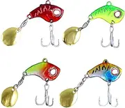 GANAZONO 4Pcs Bionic Fishing Baits Metal Floating Swimbait Lures for Bass Fishing Realistic Eyes Extra Strong and Tear Resistant Suitable for Freshwater and Saltwater Fishing