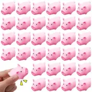 100 Pcs Rubber Pig Bath Toy Bulk Mini Pig Toys Pink Piggy Bathtub Toys Float ...