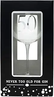 Never Too Old for Gin 50th Birthday Copa Gin and Tonic Cocktail Balloon Glass Gift Box