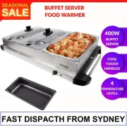 Buffet Food Warmer Large Electric Server 3 Tray Bain Marie Party Stainless Steel