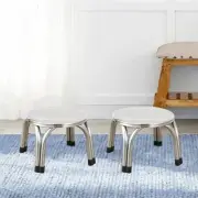 2Pcs Small Round Low Stools Footstools Ottomans Kids Sofa Benches Stackable