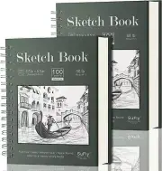 Sketch Book 5.5 X 8.5 - Spiral Sketchbook Pack of 2, 200 Sheets (68 Lb/100Gsm)