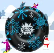 47 Inch Snow Tube PVC Inflatable Durable Snow Sledding w/ Handle Kids Adults