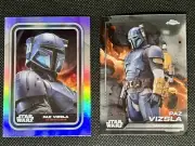 Star Wars Topps 2-Card Lot - Paz Vizsla Chrome Refractor