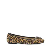 [Pinko] Pinko Leopard-print Ballerina Flats 38 IT BROWN/BLACK