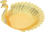Sorandy Metal Candy Dish, Golden Peacock Shape Fruits Serving Tray, Snacks and Desserts Storage Bowl, Nordic Style Decorative Dry Fruit Bowl for Home, Hotel, Buffet Bar