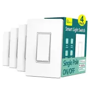 Smart Light Switch Single Pole Smart Switch Works with Alexa, Google Home and
