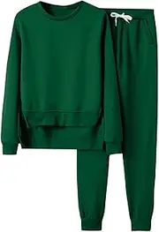 [Generic] Women's Two Piece Outfits Lounge Set Long Sleeve Crewneck Sweatshirt Jogger Pants Tracksuit Sweatsuit 2024 Fall Set