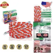 High-Quality 24ft LED Rope Light - Red & Cool White, Touch Control, Weatherproof