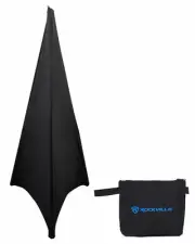 Rockville RSC7B Black Scrim Cloth To Cover Speaker Stand For Church Stage Design