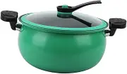 SiaBiced Chinese Pressure Cooking Guarantee with Kitchen Lid Soup Soup Soup Kitchen Pot for Frying Boiling Cereals, Green