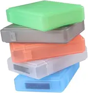 LAPYAPPE 5Pcs Hard Disk Protector Storage Box Durable Plastic with Enhanced Loading Design Static Shockproof White Blue Green Orange Grey