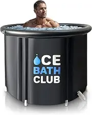 Portable Ice Bath Tub |116 Gallons Cold Plunge Tub for Athletes & Adults | Indoor and Outdoor Large Cold Plunge Tub for Cold Immersion Therapy and Rapid Recovery | Inflatable and Easy Setup | Black