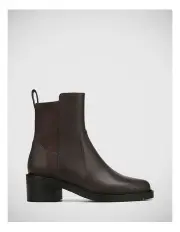 [Wittner] Breigh Leather and Neoprene Ankle Boot in Chocolate
