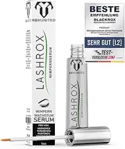 ROXUNITED Eyelash Serum 5 ml [Organic & Hormone-Free] - Comparison Winner - [with Biotin & Caffeine] - Retains Natural Ingredients - Promotes Thicker & Stronger Eyelashes - Vegan - 1 x Daily