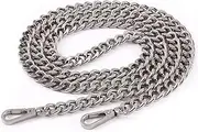 Purse Strap 120cm Metal Aluminum Bag Chain Strap Handle Shoulder Crossbody Handbag Bag for DIY Metal Replacement Chains Bag Parts Gifts Straps(Silver)