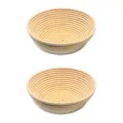 2PK Brunswick Bakers Round Rattan 25cm Bread Banneton Basket Sourdough Basket