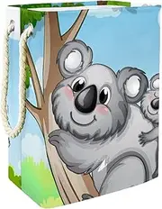 Narrow Hamper Cartoon Mother And Child Koala Bear Large Capacity Foldable Clothes Hamper with Handles Storage Bin for Blankets Clothing Toys
