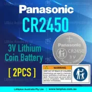 2x Panasonic CR2450 3V Cell coin lithium button battery DL2450 ECR2450 wholesale
