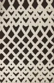 Black/ Ivory Moroccan Multi Level Loop Pile Area Rug 6x8 Plush Wool Hand-knotted
