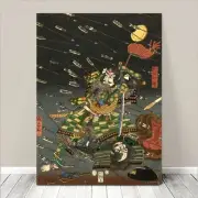 Vintage Japanese SAMURAI Warrior Art CANVAS PRINT 8x12" Kuniyoshi Battle #173
