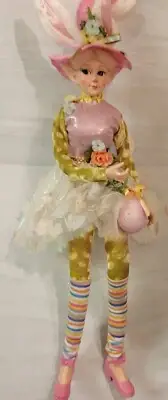 22" Cynthia Rowley Easter Elf Shelf Sitter Posable Doll Spring Mantel Egg