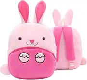 [Bansusu] 3D Cute Bunny Pattern Baby Plush Mini Backpack Cartoon Animal Toddler Travel Bag Rucksack