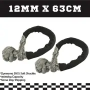 2PC Soft Shackle 12mm*63cm Recovery Gear Dyneema Winch Rope 16.6T(16600kg)