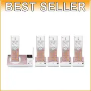 Rose Gold Cordless Phone System with Digital Answering Machine & Call Blocking