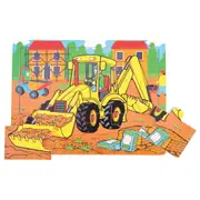 9pc Bigjigs Toys 30cm Medium Tray Puzzle Digger Kids/Children Fun Wooden Toy 2y+