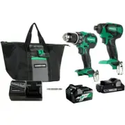 Metabo HPT 2-Tool 18-Volt Brushless Power Tool Combo Kit With Soft Case